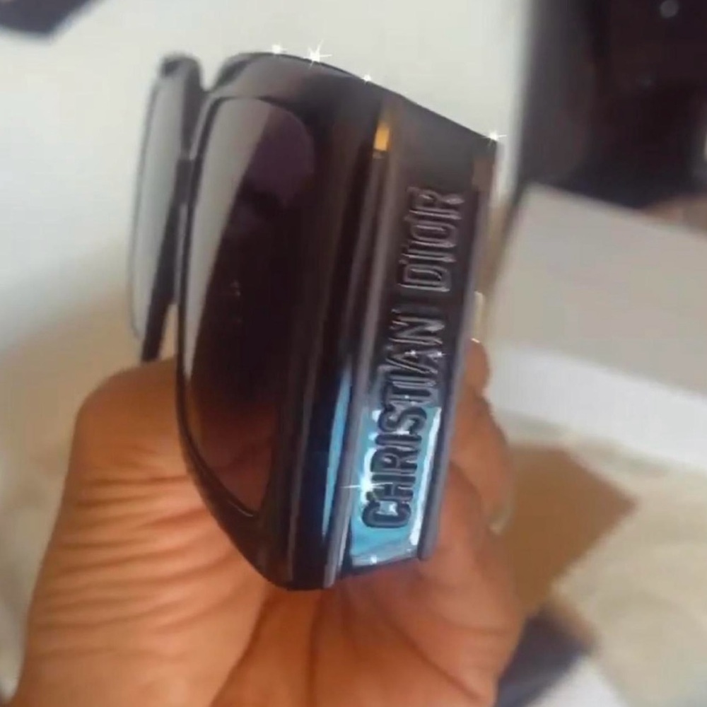 Dior Black Oversized Sunglasses Bold Geometric Design - Picture 4 of 5